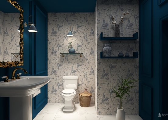 bathroom blue  Design Rendering