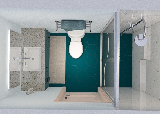 Hotel Bathroom Design Rendering