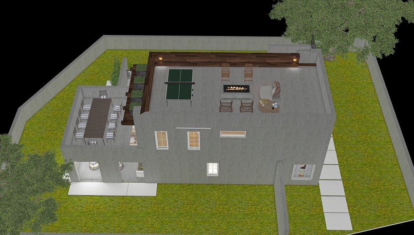 Modern House in the Suburb 3d design picture 686.58