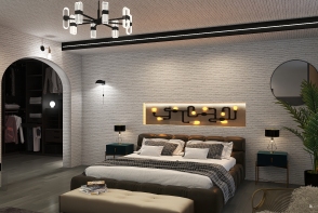 industrial bedroom en-suit design  Design Rendering
