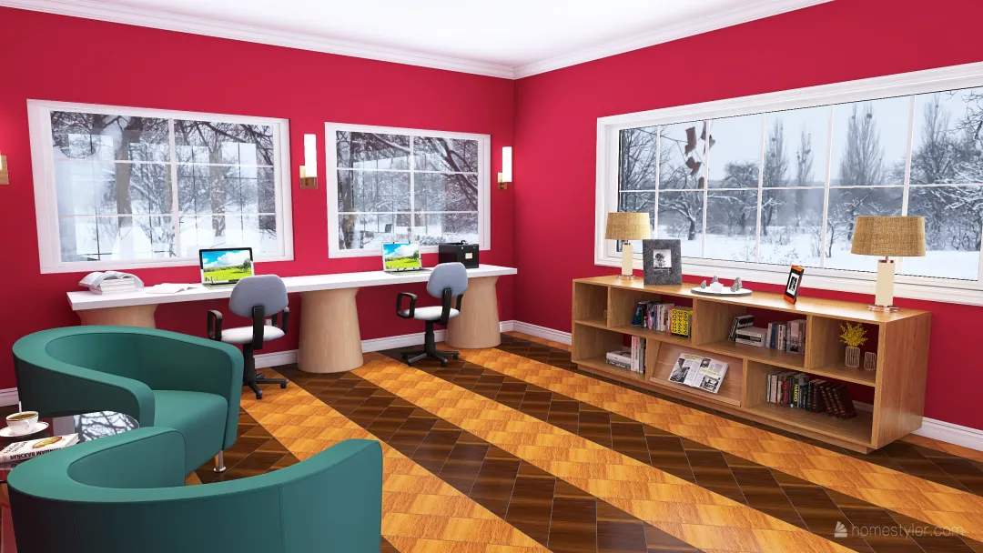 ADF - Home Office/Study Room 3d design renderings