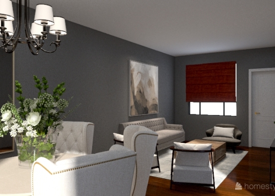 Grammy's Dinning and Living Room Design Rendering