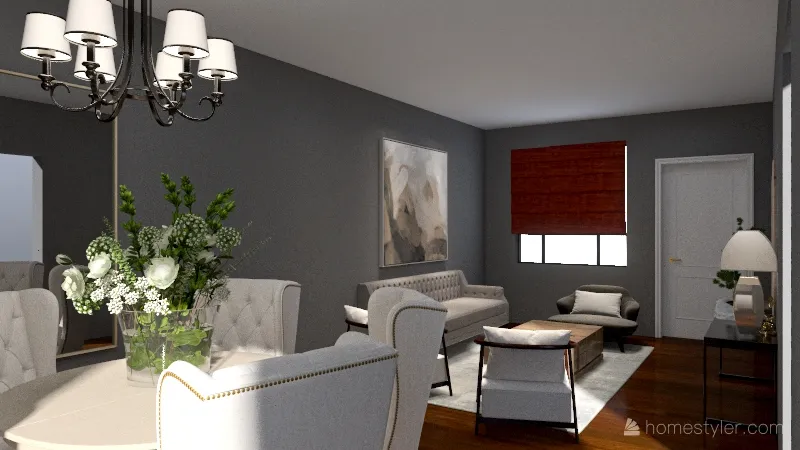Grammy's Dinning and Living Room 3d design renderings