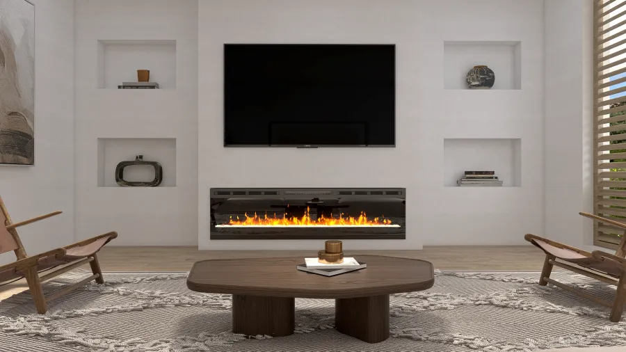 Contemporary Costal StyleOther WabiSabi WoodTones EarthyTones ColorScemeOther Beige Living Room 3d design renderings