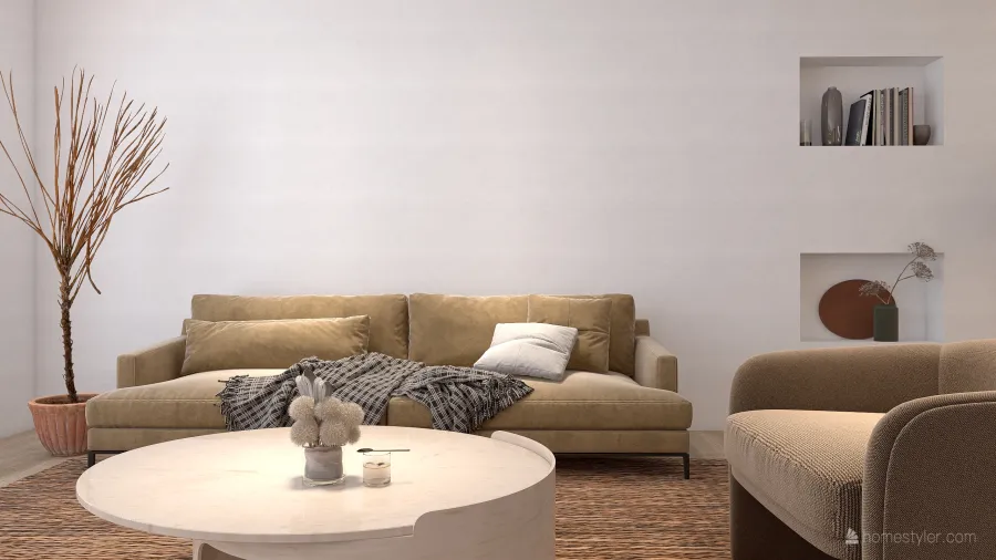 Contemporary Costal StyleOther WabiSabi WoodTones EarthyTones ColorScemeOther Beige Master Bedroom 3d design renderings