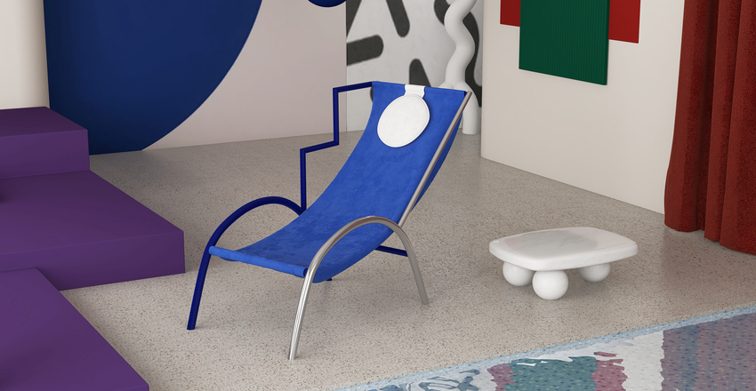 Memphis Style Demo Project Interior Design Render