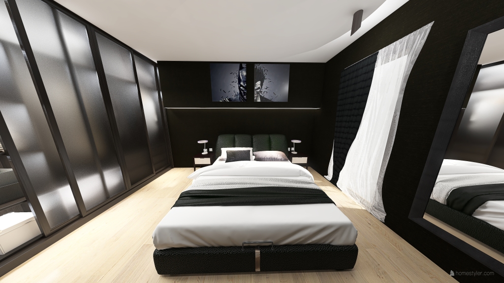 black&white flat 3d design renderings