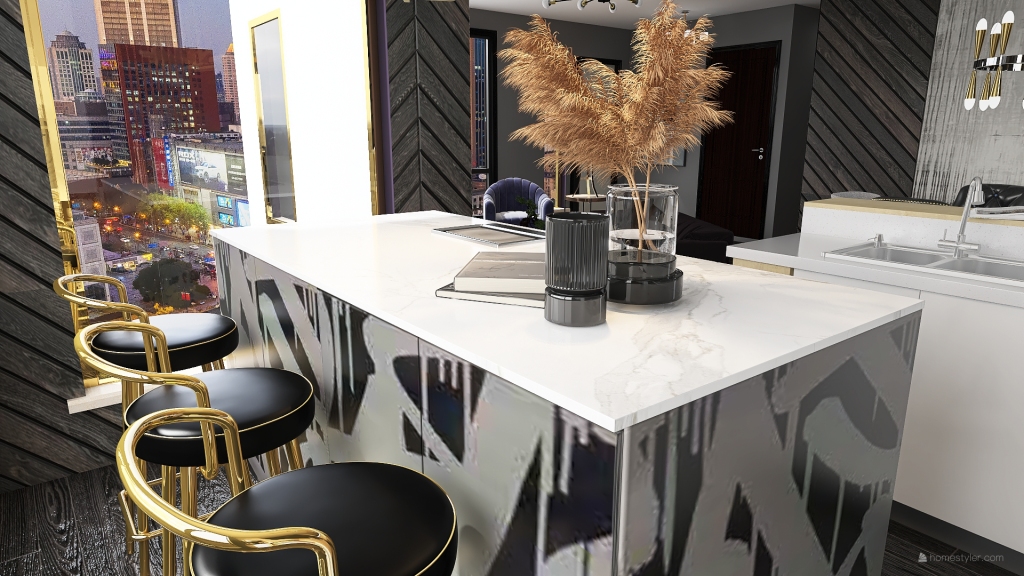 Kitchen / Living/ Dining 3d design renderings