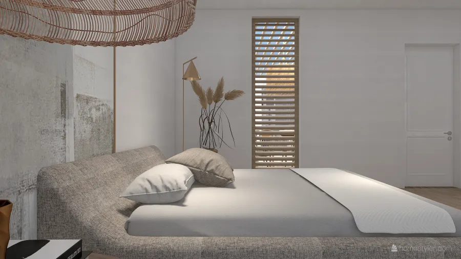 Contemporary Costal StyleOther WabiSabi WoodTones EarthyTones ColorScemeOther Beige Bedroom1 3d design renderings