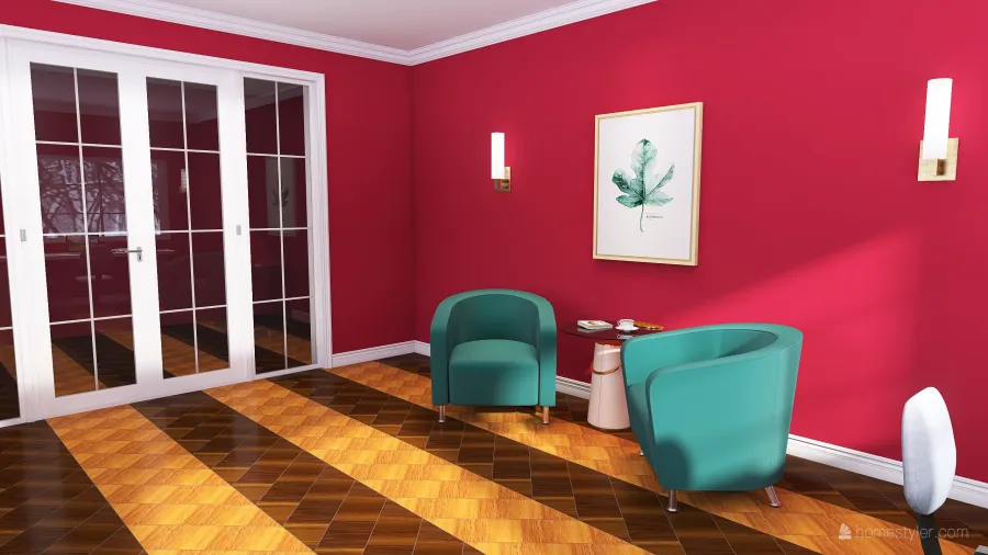 Office/Study Room 3d design renderings