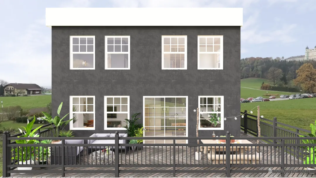 Contemporary Industrial cozy house  WoodTones Grey ColorScemeOther 3d design renderings