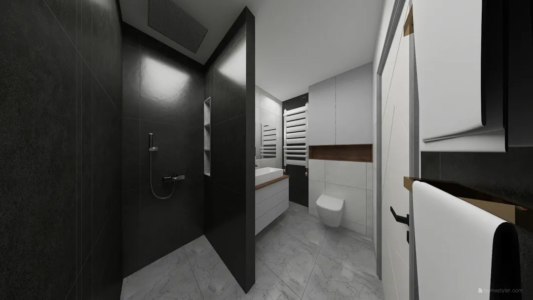 łazienka v3 big radiator 3d design renderings