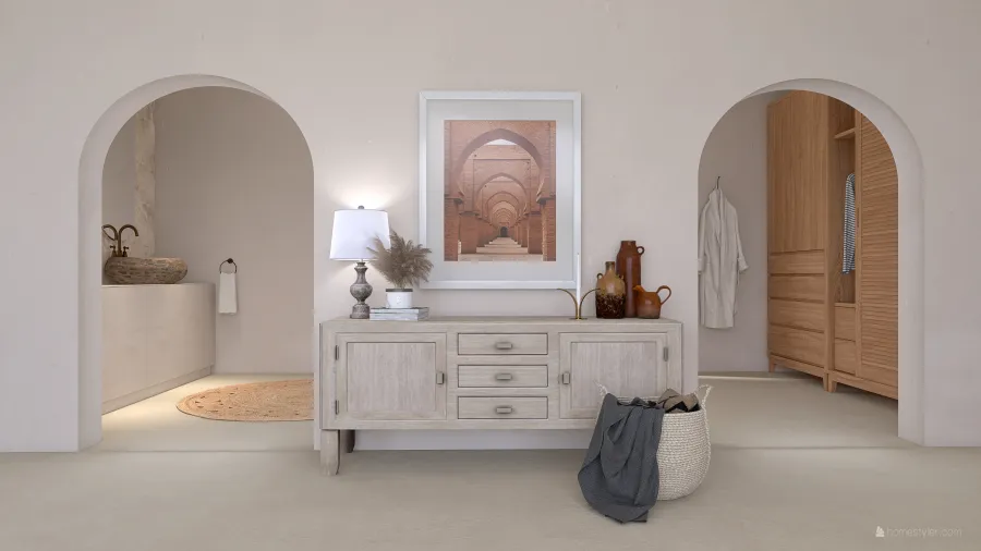 StyleOther WabiSabi WoodTones ColdTones Beige ColorScemeOther Master Bedroom 3d design renderings