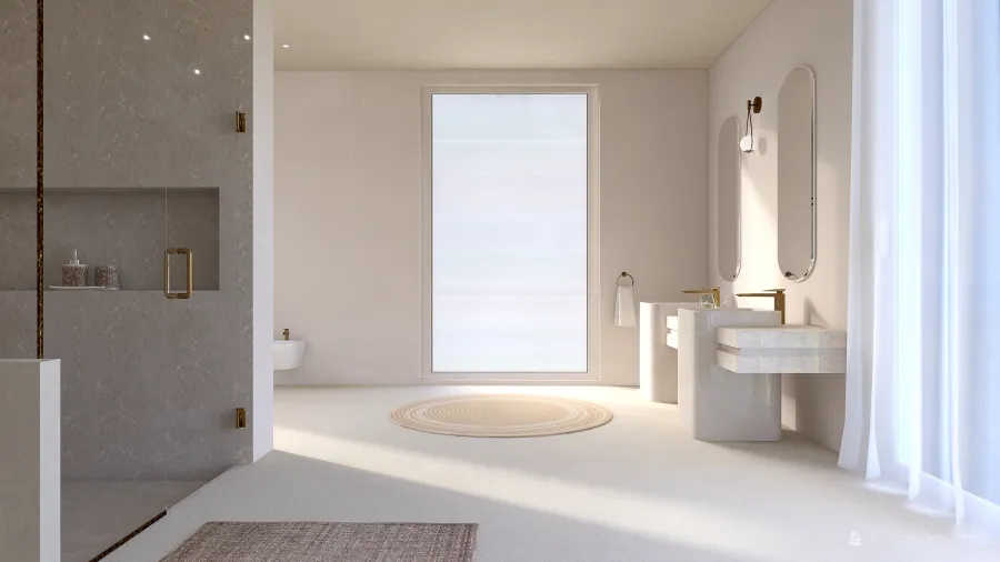 StyleOther WabiSabi WoodTones ColdTones Beige ColorScemeOther Bathroom1 3d design renderings