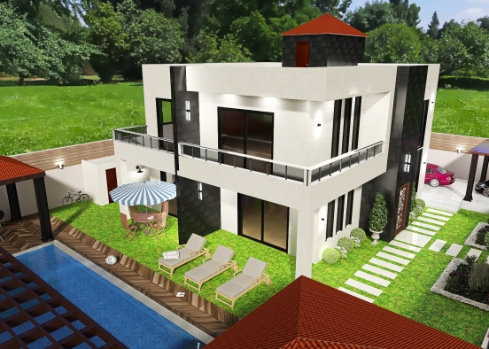 Modern Villa Design Rendering