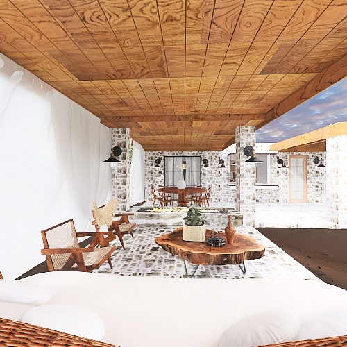 boho beach house 3d design renderings