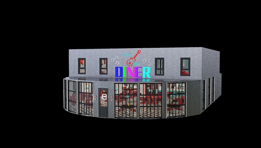 Time Travel 1950's Rock and Roll Diner 3d design picture 404.96