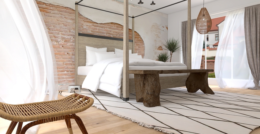 Modern Balance With Rustic Touches Interior Design Render