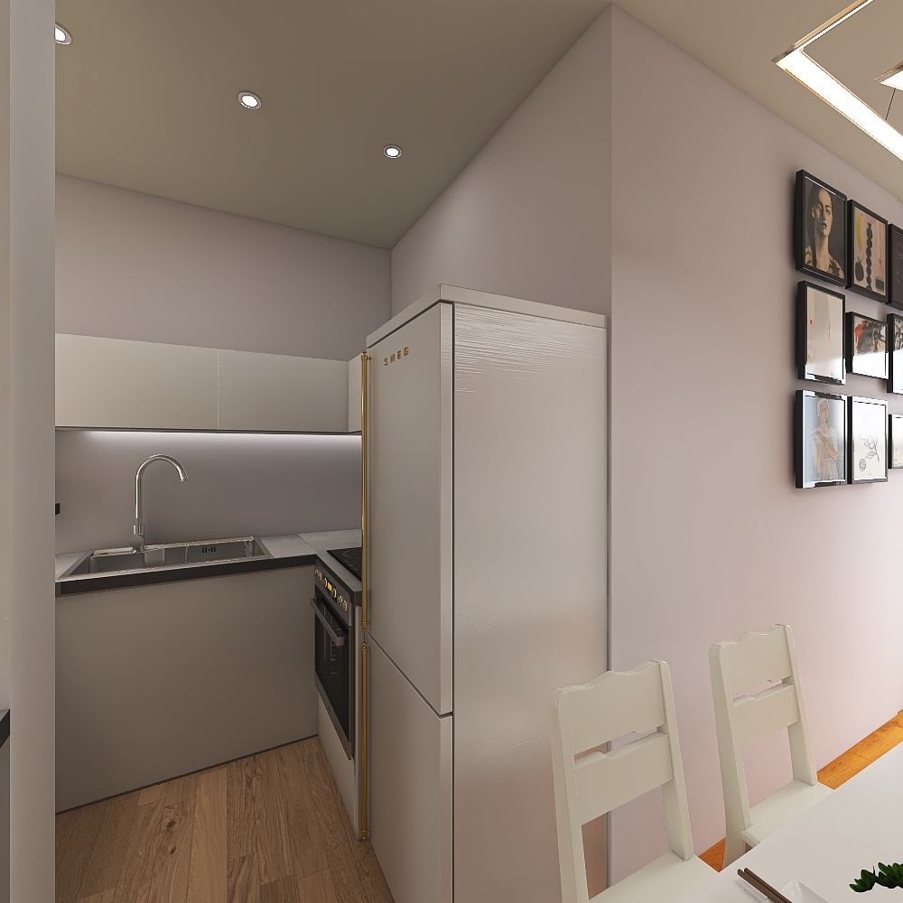 Salotto e cucina 3d design renderings