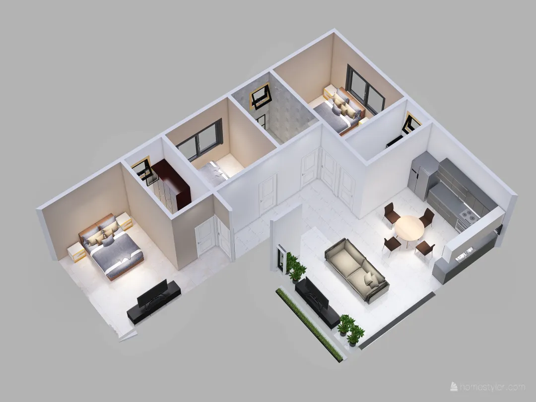 casa en L_copy 3d design renderings