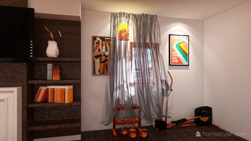 orange themed house 3d design renderings