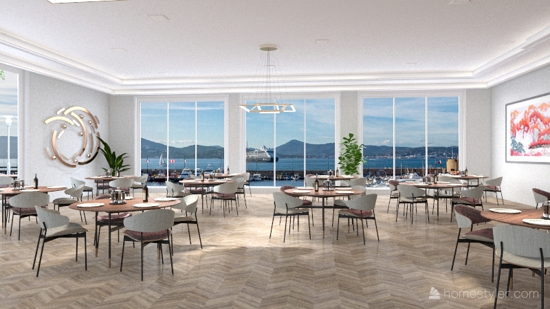 European restaurant Interior Design Render