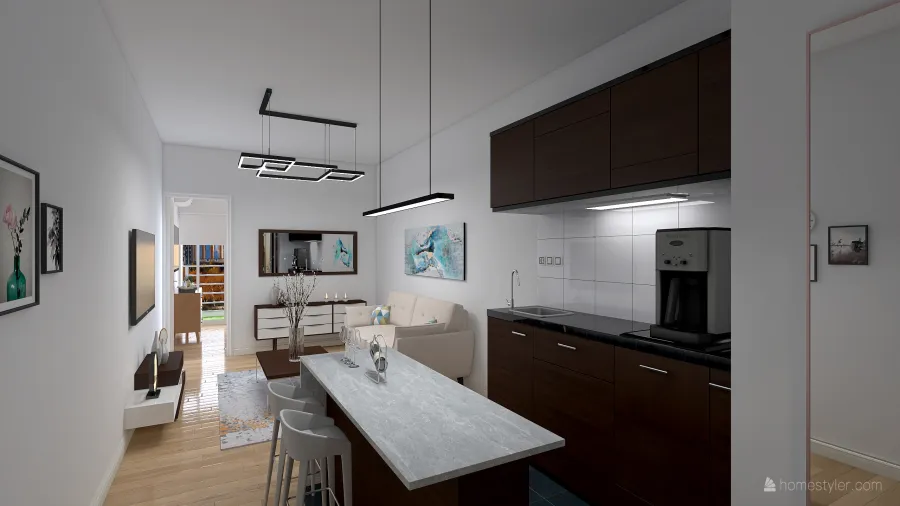 Living   Cocina 3d design renderings