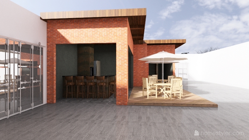Shooting club - living space 3d design renderings