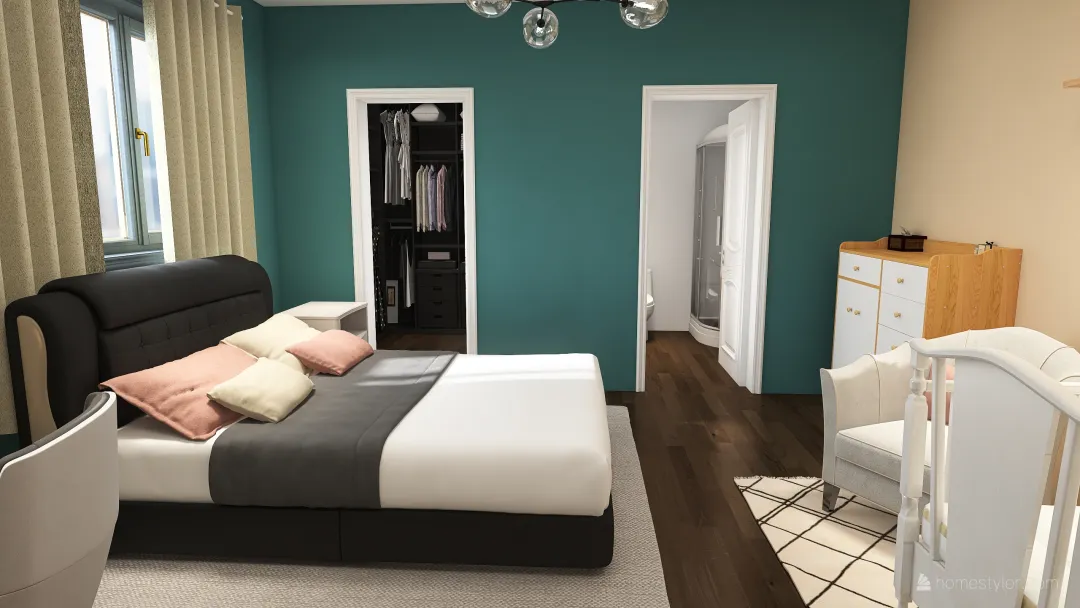 Suite + Closet + Quarto de bebê 3d design renderings
