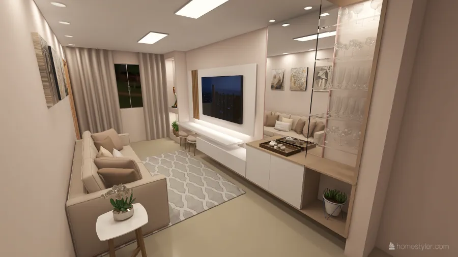 Sala de estar 3d design renderings