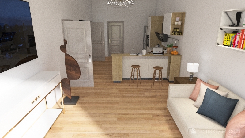 1 Bedroom Apartment Interior Design Render