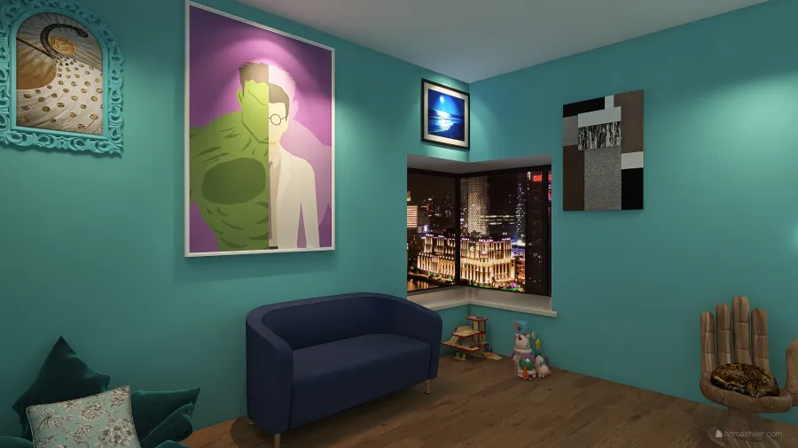 Boy's Playroom 3d design renderings
