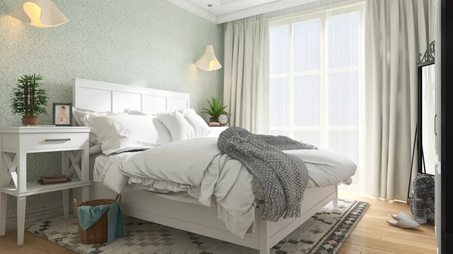 Traditional StyleOther ArtDeco Green White Bedroom2 3d design renderings