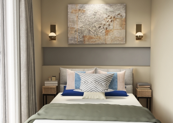 #Scandinavian Glam Bedroom Design Rendering