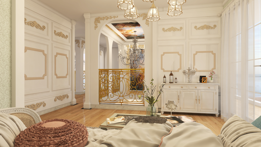 Traditional StyleOther ArtDeco Le Chateau des  Caraïbes -French Country &Classic Carribean Green White 3d design renderings