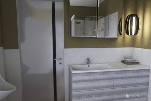 dom łazienka z 2 półkami Design Rendering