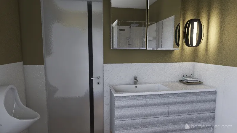 dom łazienka z 2 półkami 3d design renderings