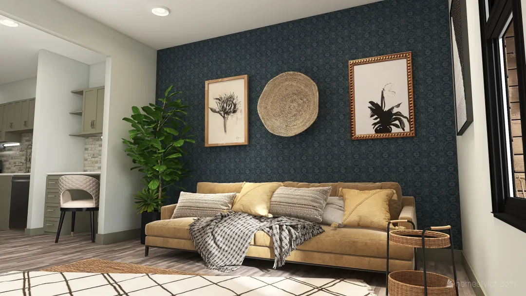Boho Apartment 3d design renderings