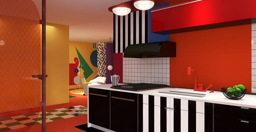 Memphis Mood Interior Design Render