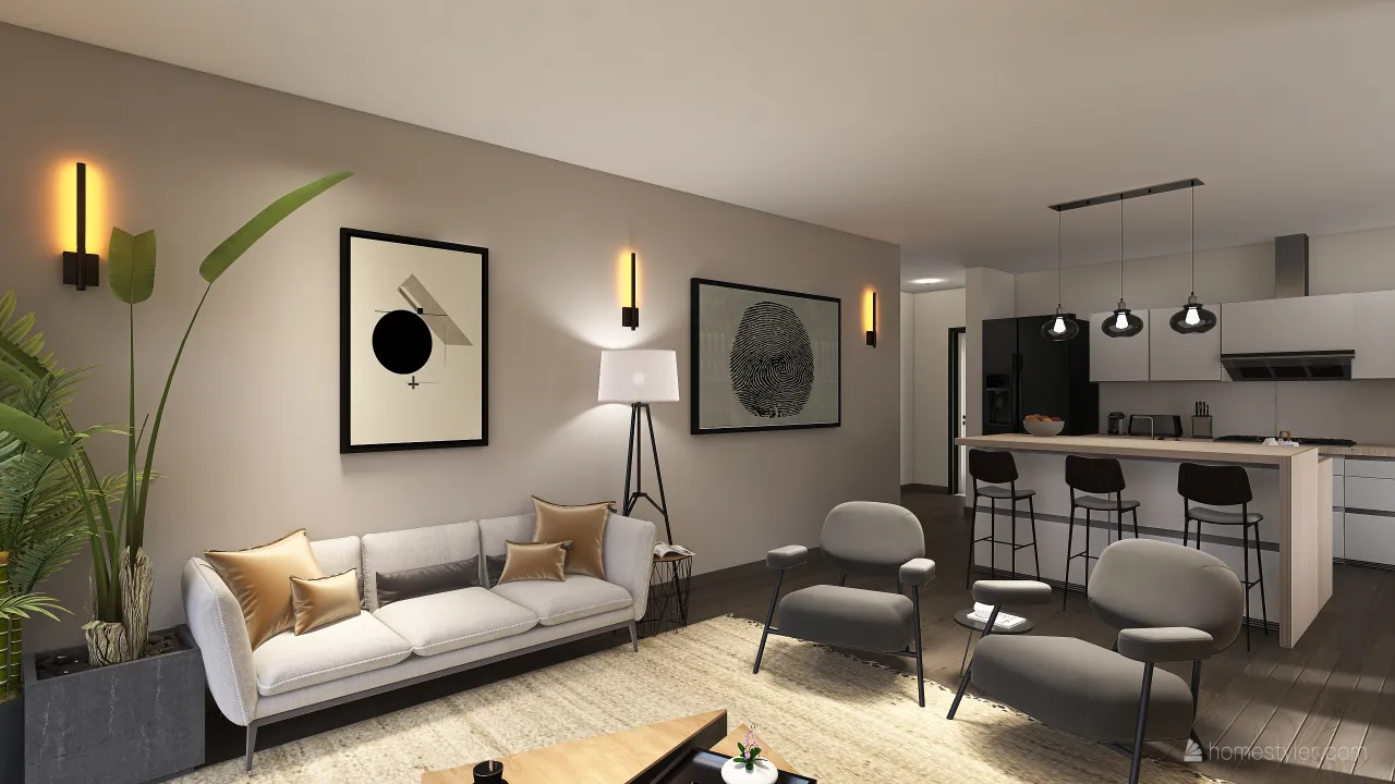 LivingDiningRoom 3d design renderings