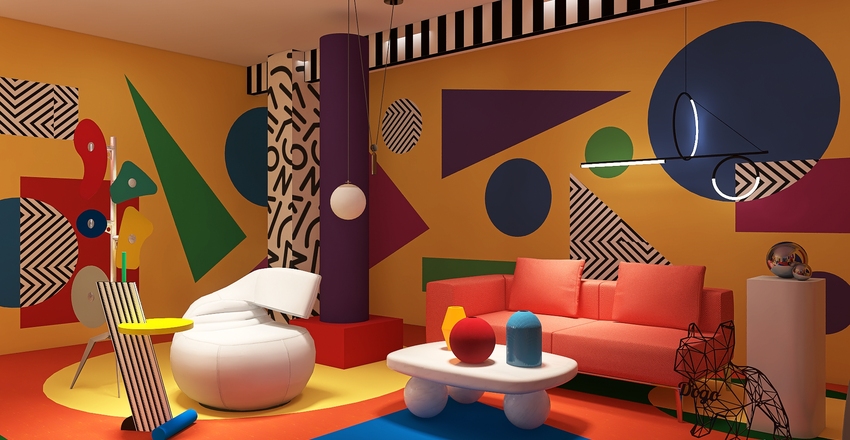 Memphis Mood Interior Design Render