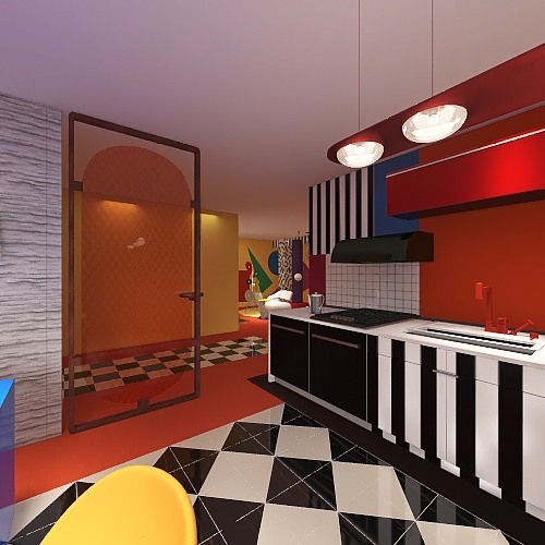 Memphis Mood Interior Design Render