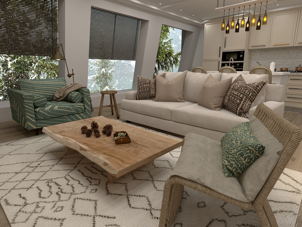 Scandinavian StyleOther Living on The Edge ColdTones Green White ColorScemeOther 3d design renderings