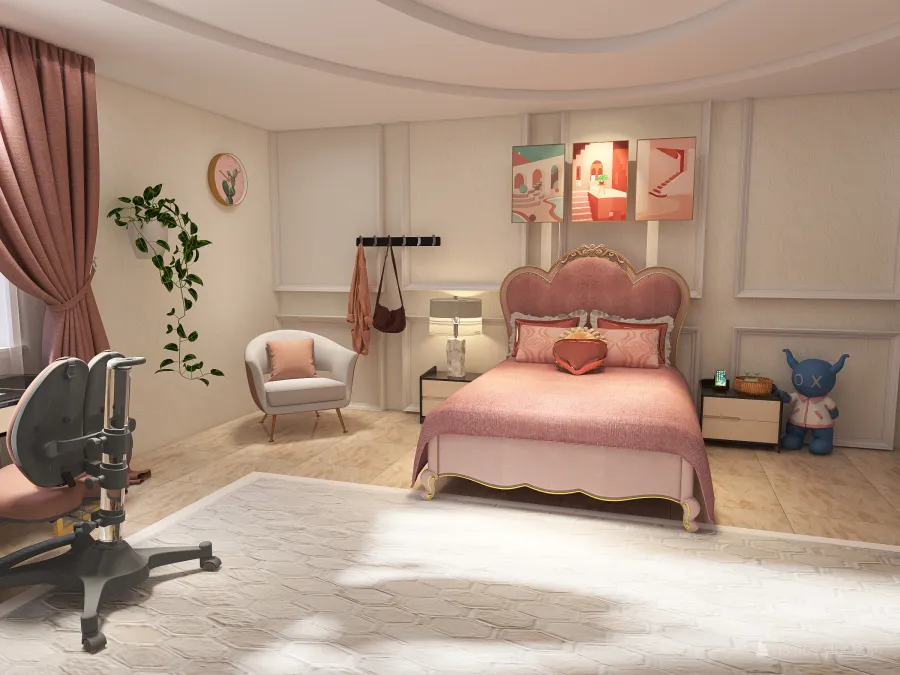 Princess's bed room❤. 3d design renderings