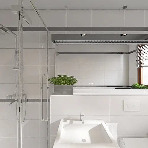 Bathroom Black&White 3d design renderings