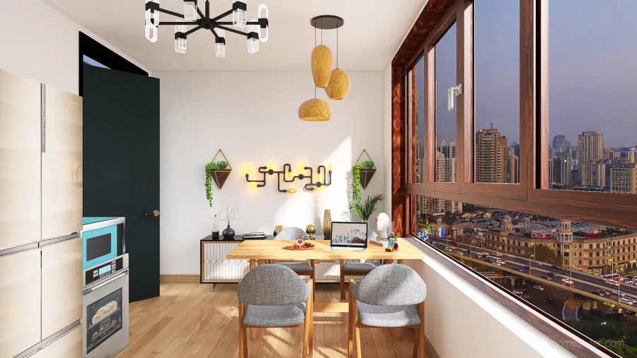 Minimalist downtown loft 3d design renderings