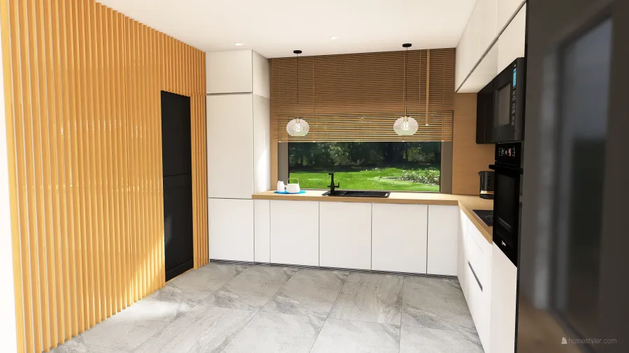 Salon z jadalnią i kuchnią 3d design renderings