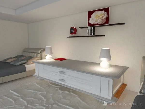 Girls bed room. 3d design renderings