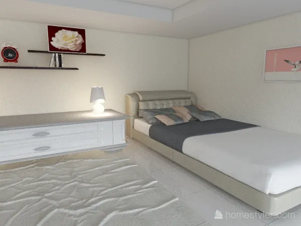 Girls bed room. 3d design renderings