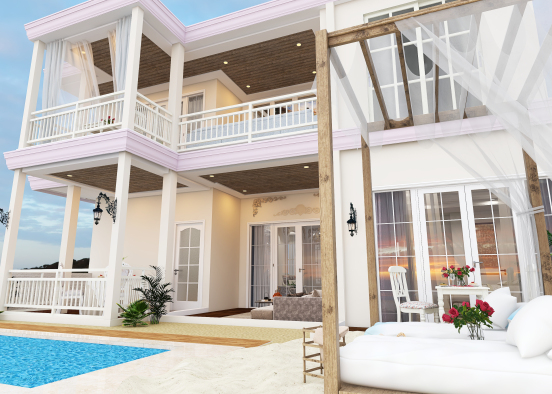 Le Chateau des  Caraïbes -French Country &Classic Carribean Design Rendering